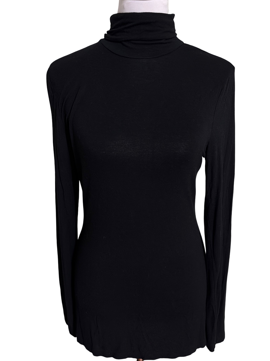 Banana Republic Black Long-Sleeve Turtleneck Top
